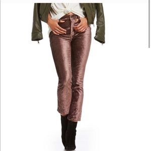 Free People Velvet kick flare cropped pants